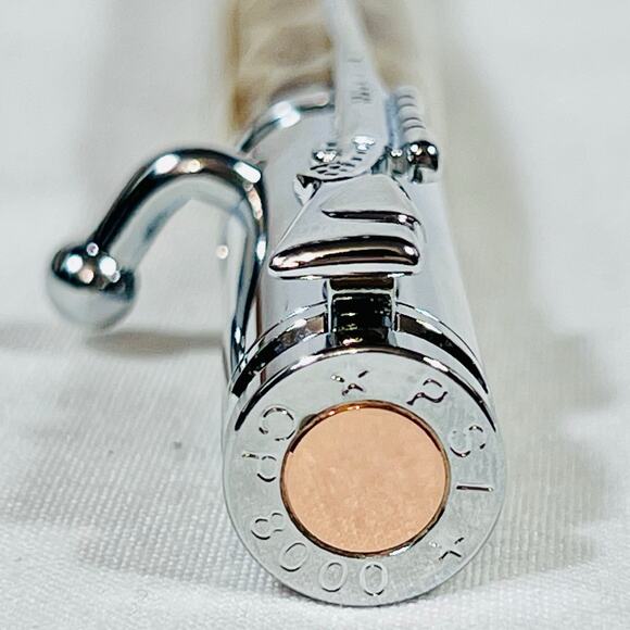 Bolt Action Ball Point Pen Rifle Handmade Silver Brass Dessert Acrylic Resin - Picture 6 of 7